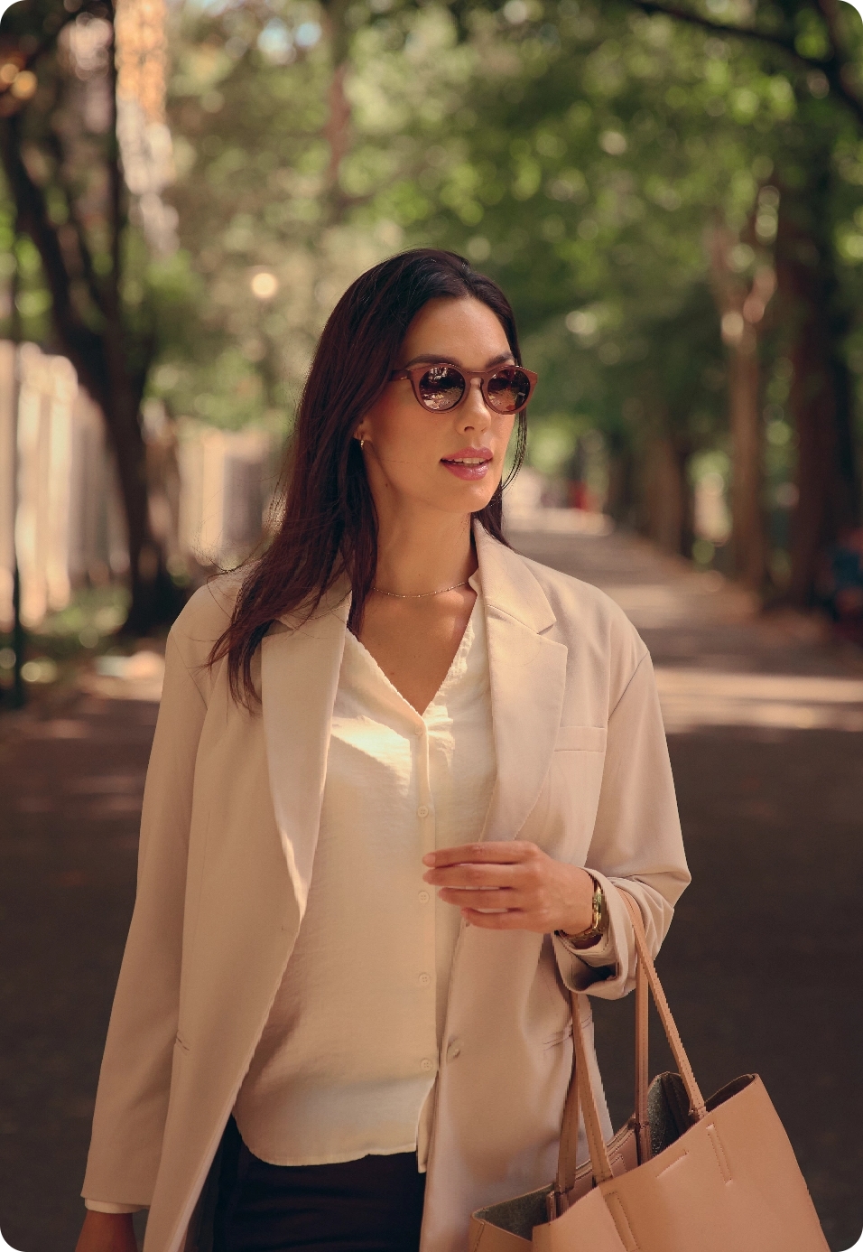 Woman walking outside The Botanist